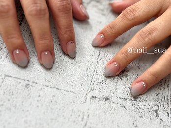 ブルーグラデーションネイル