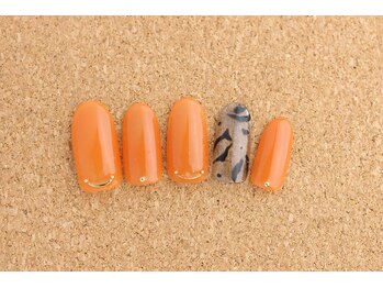 ネイルサロン ブランロール 白金店(Nail Salon Blanl'or)/クリアオレンジ×レオパード