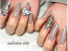 ネイルサロン ビビ(bibi)/大人ラメフレンチ