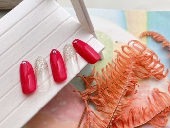 ネイルサロン&スクール ジーナ(GINA)/レッド×シルバー