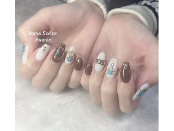 ホームサロンアヴニール(Home Salon Avenir.)/ブラウン系ネイティブネイル