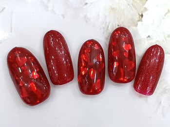 ハート埋め込みネイル