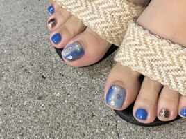 【フットネイル】縦グラデネイル
