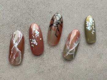 ハロウィン 天然石風×蜘蛛の巣