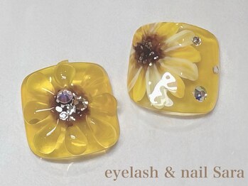 サラ 金山店(Sara)/【Foot】夏ネイル!ひまわり!!