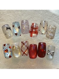 バレンタインネイル