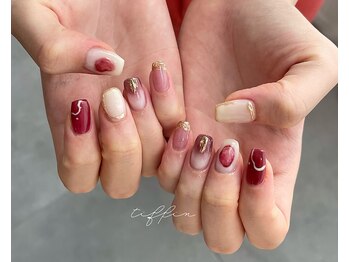 ネイルサロン ティフィン(tiffin)/～ボルドーニュアンス～