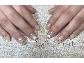 ダイフクネイルズ(Daifuku nails)/チークネイル黄色