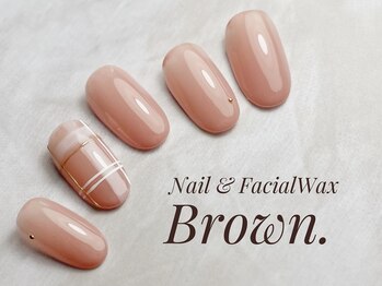 ブラウン(Brown.)/チェックネイル　