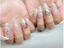 ネイルサロン ジョアアンジェ 天王寺店(joie ange)/フレンチ　蝶ネイル　春ネイル