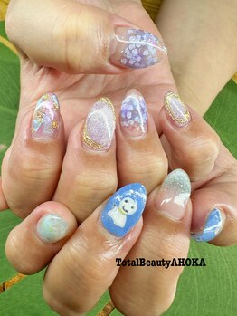 アホカ(AHOKA)/てるてる坊主な梅雨ネイル!