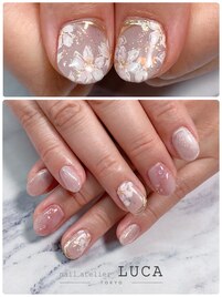 W-100 大人可愛いピンク桜ネイル