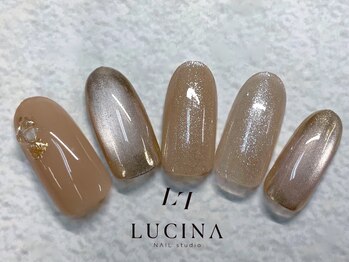 ネイルスタジオ ルキナ(LUCINA)/H-783大人上品ブラウンネイル