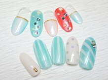 ネイルサロン マハロ 横浜四季の森フォレオ店(Nail Salon Mahalo)/涼しげな色合いで夏を快適に～