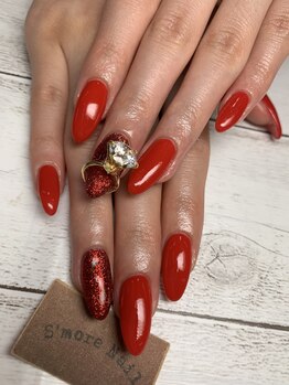 赤ワンカラー&指輪パーツ