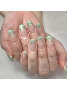 アイリッシュネイル 久屋大通店(Irish Nail)/ミントグリーンラメグラ