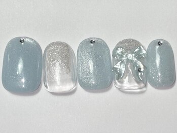 ネイルメゾン 渋谷店(NAIL MAISON)/マググラデリボン¥6500