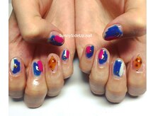 サニーサイドアップ ネイル(Sunny SideUp nail)/Navy×pink モダン秋。