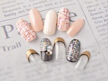 ア ネイル(A nail)/マットツイード☆ミラーフレンチ