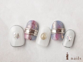 アイネイルズ 横浜EAST店(I-nails)/ニュアンス凸凹ミラーアート