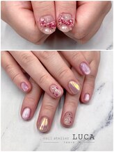 ネイルアトリエルカ(nail atelier LUCA)/W-677 大人可愛い押し花ネイル