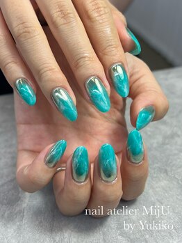 ネイル アトリエ ミジュ(nail atelier MijU)/ターコイズネイル