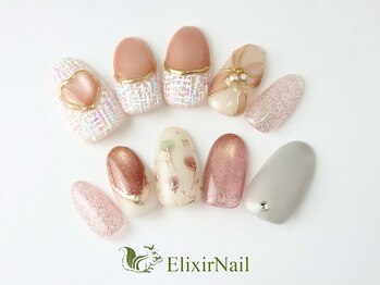 エリクサーネイル 心斎橋(Elixir Nail)の写真/【ずっとオフ込定額¥4980からご用意★】カラーMIX可能！デザイン多数♪モテ可愛～華やかまでお任せ♪