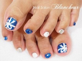 【キラキラリボンネイル】フット