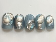 ネイルメゾン 天神店(NAIL MAISON)/ブルーニュアンス水滴夏¥7550