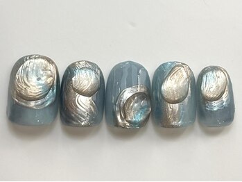 ネイルメゾン 天神店(NAIL MAISON)/ブルーニュアンス水滴夏¥7550