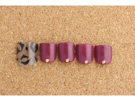 ＦＯＯＴ　あずき色×レオパード