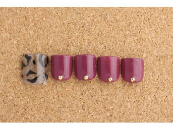 ネイルサロン ブランロール 白金店(Nail Salon Blanl'or)/FOOT あずき色×レオパード