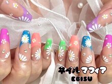 ネイルマフィア 恵比寿(NAIL MAFIA)/ネオンフレンチ/夏ネイル