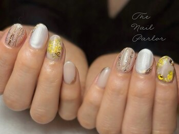 ザ ネイル パーラー 博多駅(The Nail Parlor)/3月ブライダルネイル【ミモザ】