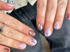 藤の花手書き　繊細お花デザイン