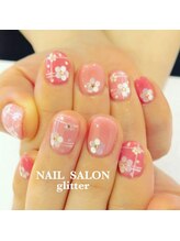 ネイルサロン グリッター(NAIL SALON glitter)/ホログラムお花ネイル