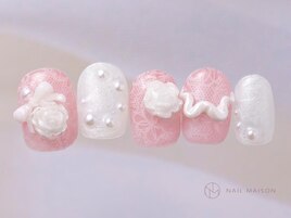 レース薔薇リボンパール¥7500