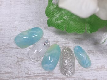 ネイルサロン クイル(QUILL)/３月ふんわりタイダイ（2）