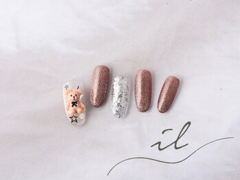 フラッシュ×クマちゃんネイル