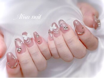 キラキラリボンネイル