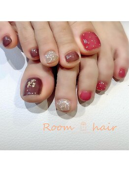 ルームヘアネイル 曙橋店(Room hair nail)/フット　バレンタインネイル
