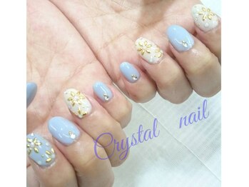 クリスタルネイル ゆめタウン博多店(CRYSTAL NAIL)/スタッズフラワーネイル