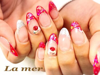 ラメール(La mer)/キラキラフレンチネイル★8800円