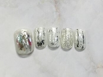 ネイルアンドまつげ リュフェール 五反田(Nail Lufaire)/キラキラホワイトfoot