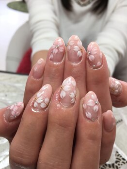 シュエット(Chouette)/桜満開3Dネイル