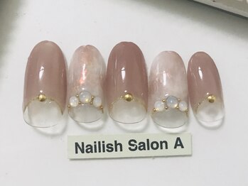 ネイリッシュサロン エー(Nailish Salon A)/ニュアンス逆フレンチ