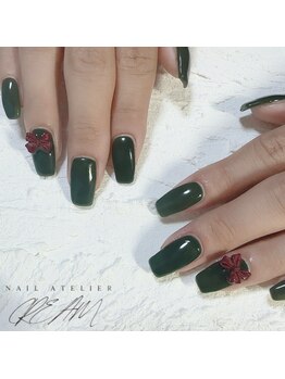 クリーム(Nail Atelier CREAM)/リボンパーツ・モスグリーン