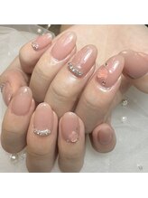 ケソン ネイル スタジオ(qeson nail studio)/ワンカラー＋パーツデザイン♪