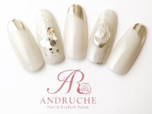 アンドルーチェ なんばパークス店(ANDRUCHE)/刺繍アートネイル/クリアネイル
