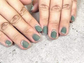 バーガンディ(BURGUNDY)/シンプルネイル